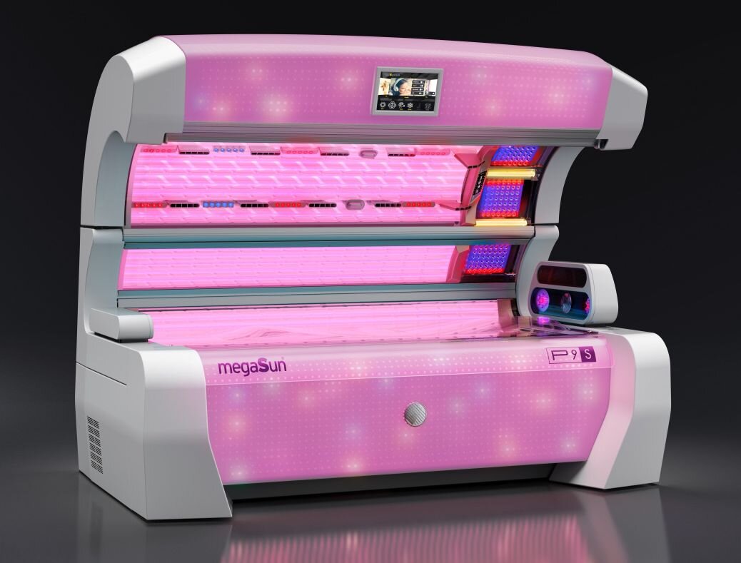 Profesionálne kolagénové solárium megaSun s LED terapiou a farebným osvetlením pre regeneráciu pokožky