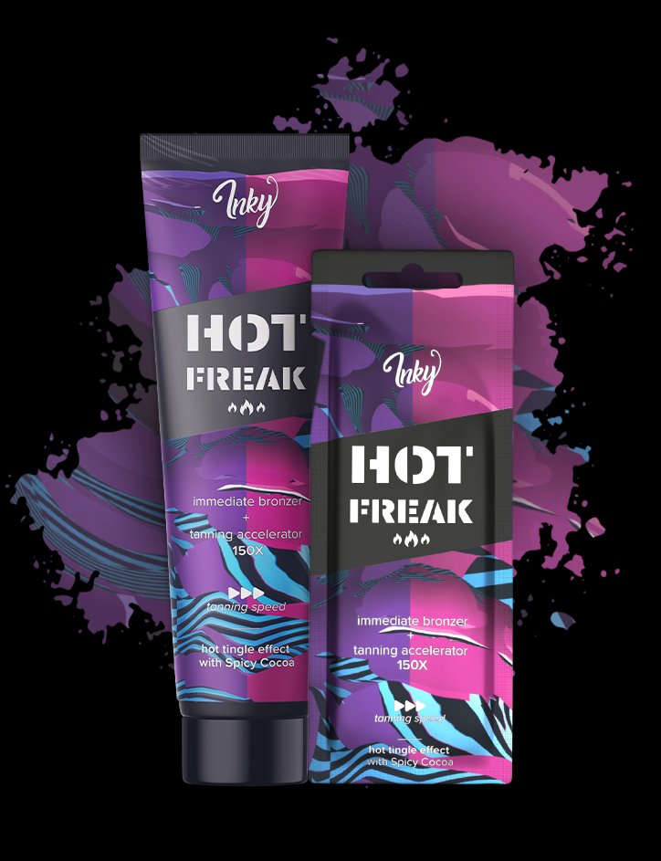 Bronzer Inky Hot Freak 150X s hrejivým tingle efektom vôňa tropického koktejlu do solária